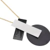 Tomfoolery Gold Chain Oxidised Silver Geometric Necklace Clearance