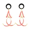 Tomfoolery Gold Circle Twist Drop Stud Earrings Outlet