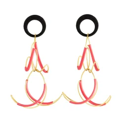 Tomfoolery Gold Circle Twist Drop Stud Earrings Outlet