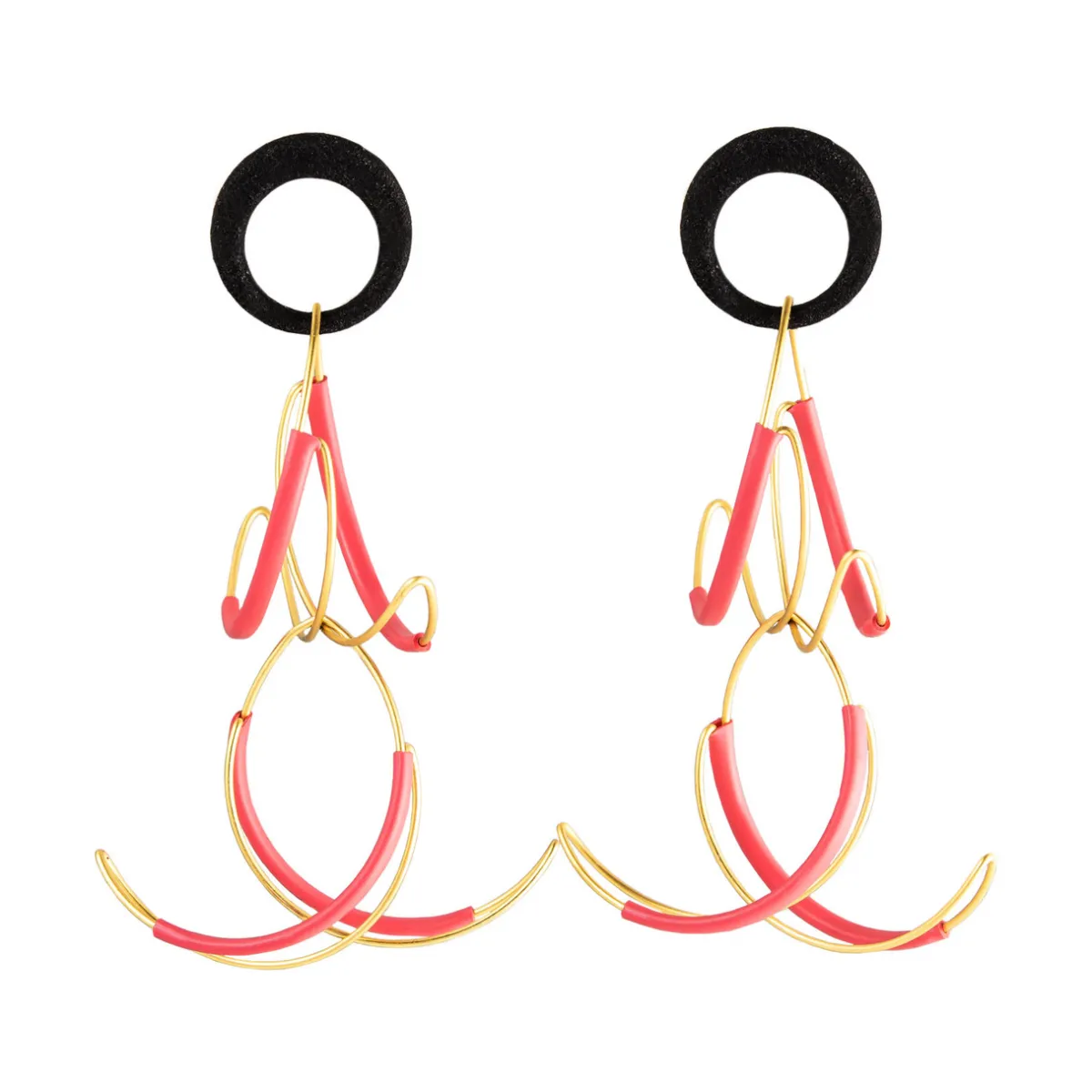 Tomfoolery Gold Circle Twist Drop Stud Earrings Outlet
