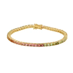 Tomfoolery Gold Classic Tourmaline Tennis Bracelet Hot
