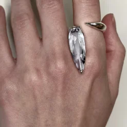 Tomfoolery Gold Clear Crystal Sharp Alien Ring Outlet