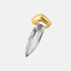 Tomfoolery Gold Clear Crystal Sharp Alien Ear Cuff Online