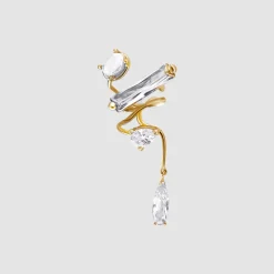 Tomfoolery Gold Clear Mixed Hybrid Mini Drop Ear Cuff Online