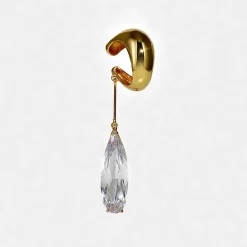 Tomfoolery Gold Clear Teardrop Ear Cuff Hot