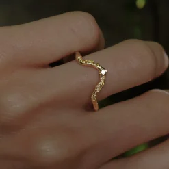 Tomfoolery Gold Daphnis Wedding Band New