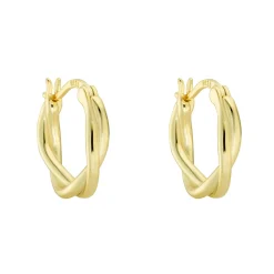 Tomfoolery Gold Double Twist Hoops New