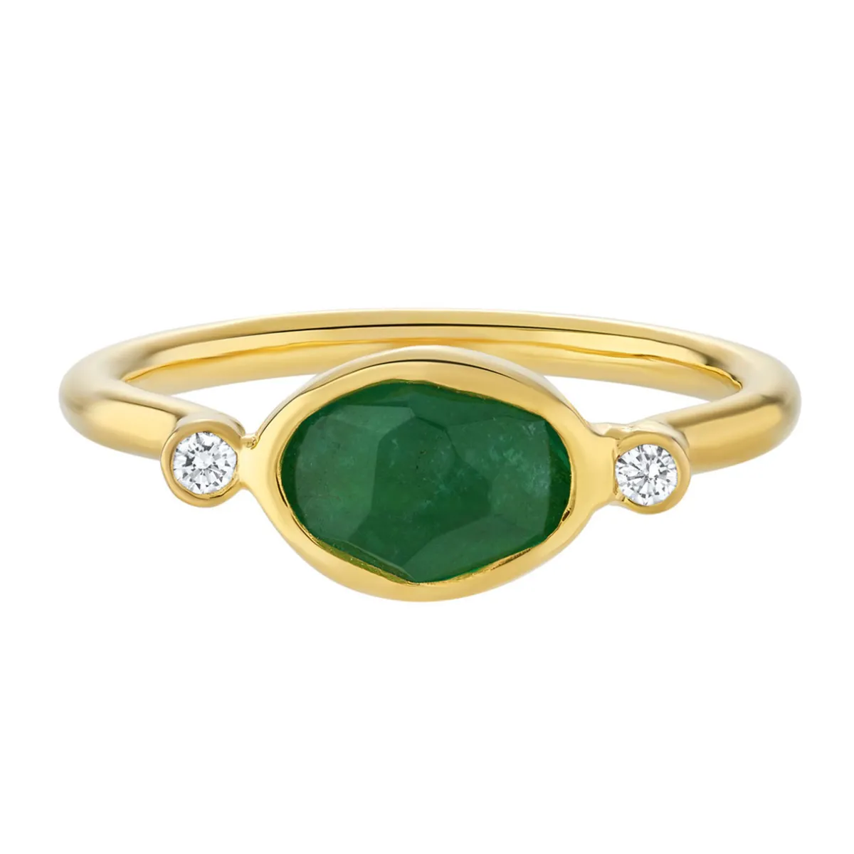 Tomfoolery Gold, Emerald & Diamond Ring Outlet