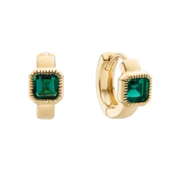 Tomfoolery Gold Emerald Huggie Hoops Best