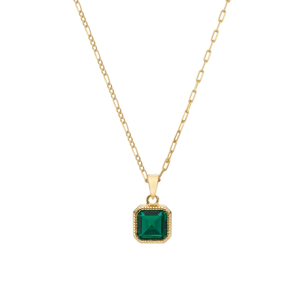 Tomfoolery Gold Emerald Pendant Outlet