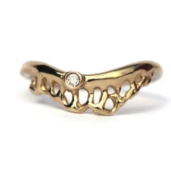 Tomfoolery Gold Eternity Coral Ring Hot
