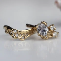 Tomfoolery Gold Eternity Coral Ring Hot
