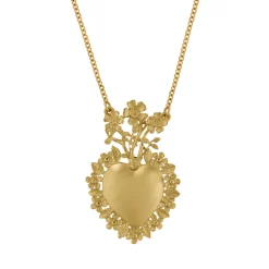 Tomfoolery Gold Floral Sacred Heart Necklace Sale