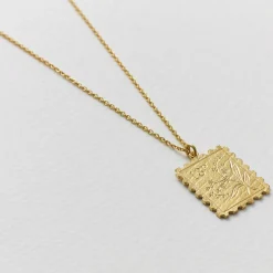Tomfoolery Gold Floral Stamp Necklace Online