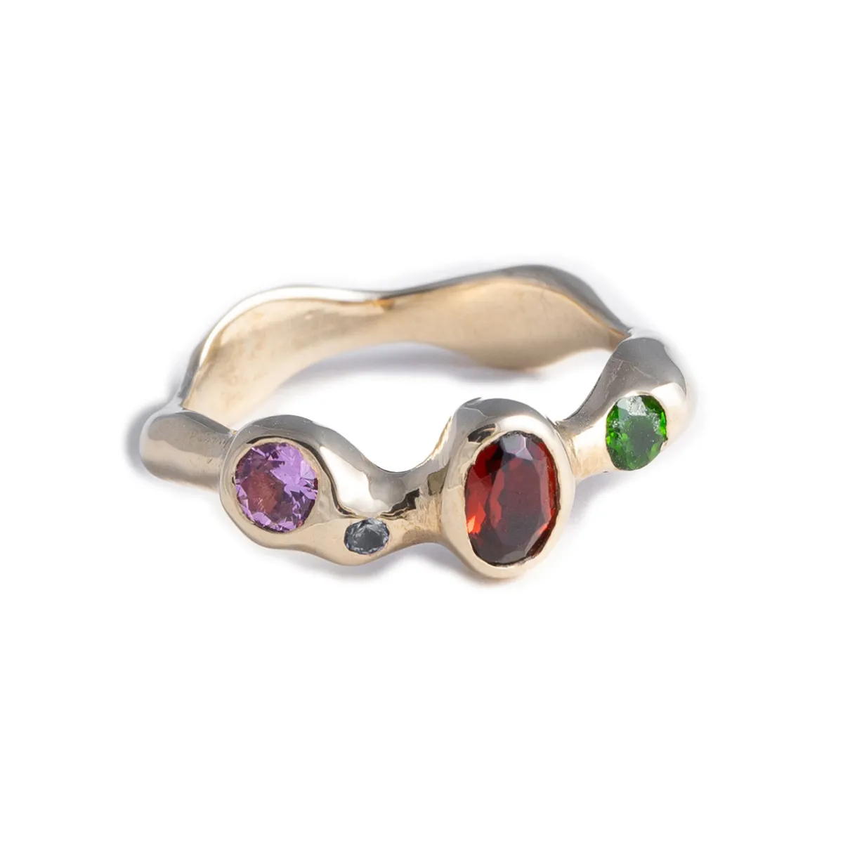 Tomfoolery Gold Gemstone Reina Ring Discount