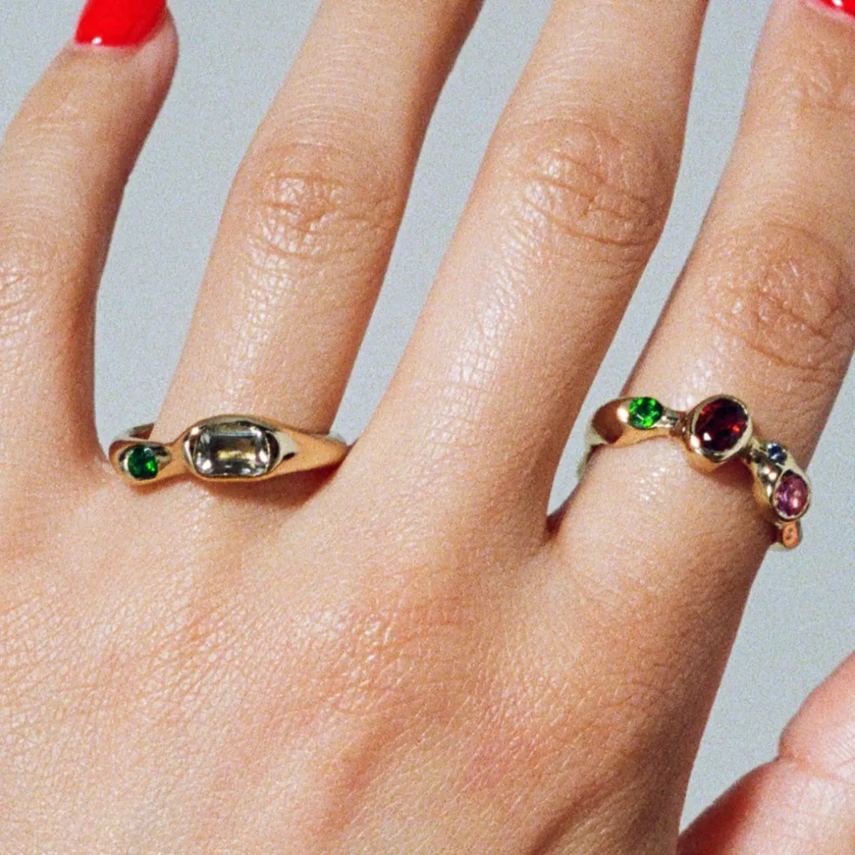 Tomfoolery Gold Gemstone Reina Ring Discount