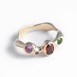 Tomfoolery Gold Gemstone Reina Ring Discount