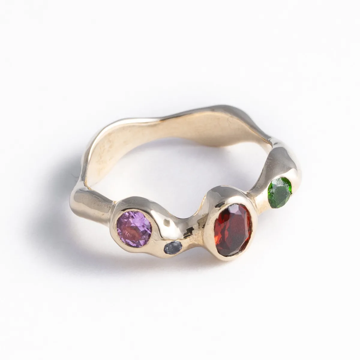 Tomfoolery Gold Gemstone Reina Ring Discount