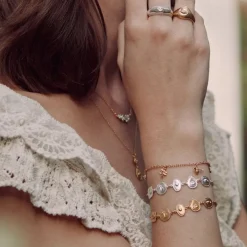 Tomfoolery Gold Gratitude for Nature Linked Station Bracelet Hot