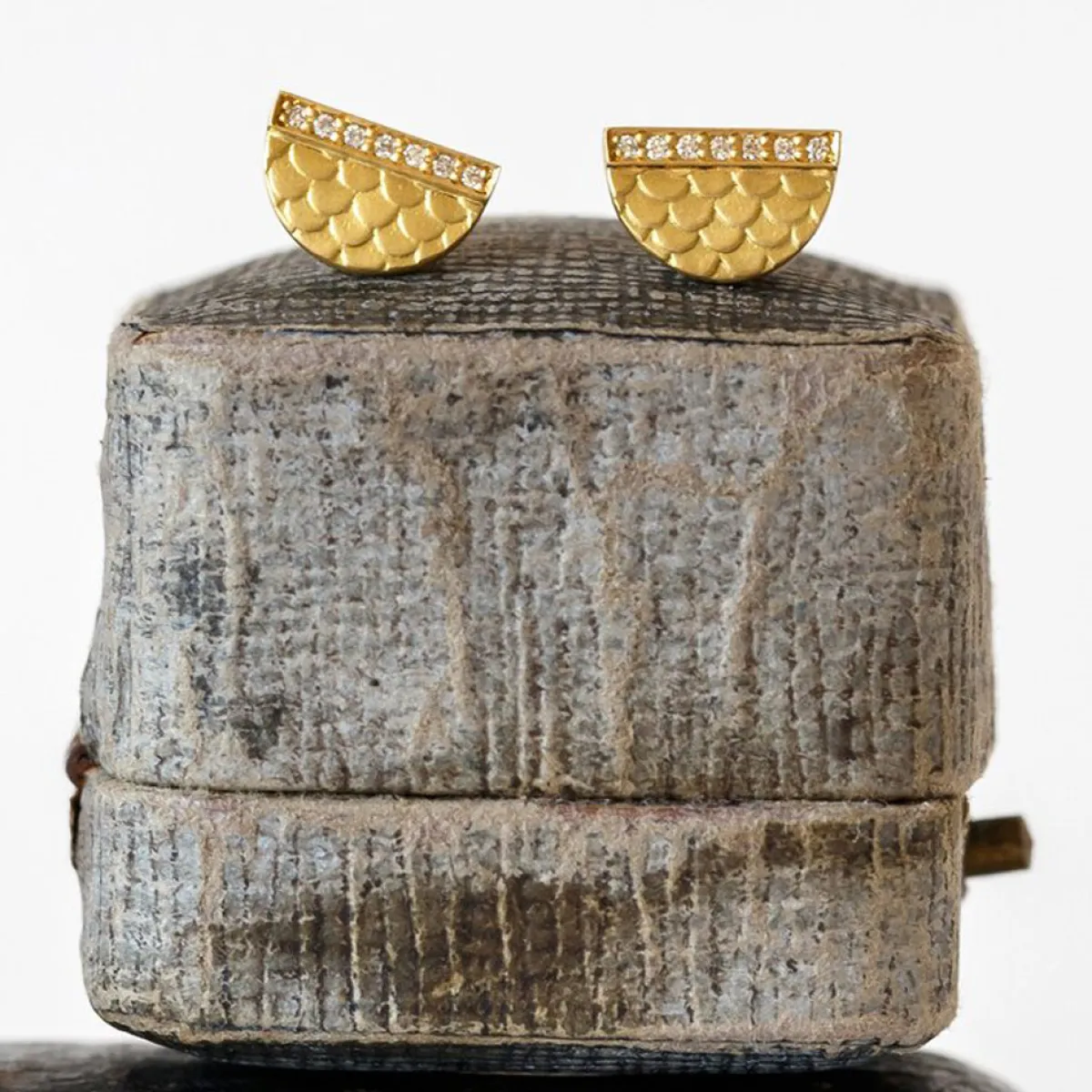 Tomfoolery Gold Half Moon Studs Clearance