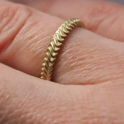 Tomfoolery Gold Harmonic Ripple Wedding Band Outlet