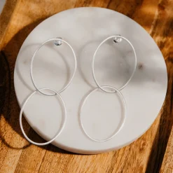 Tomfoolery Gold Harmonious Double Oval Drop Earrings Hot