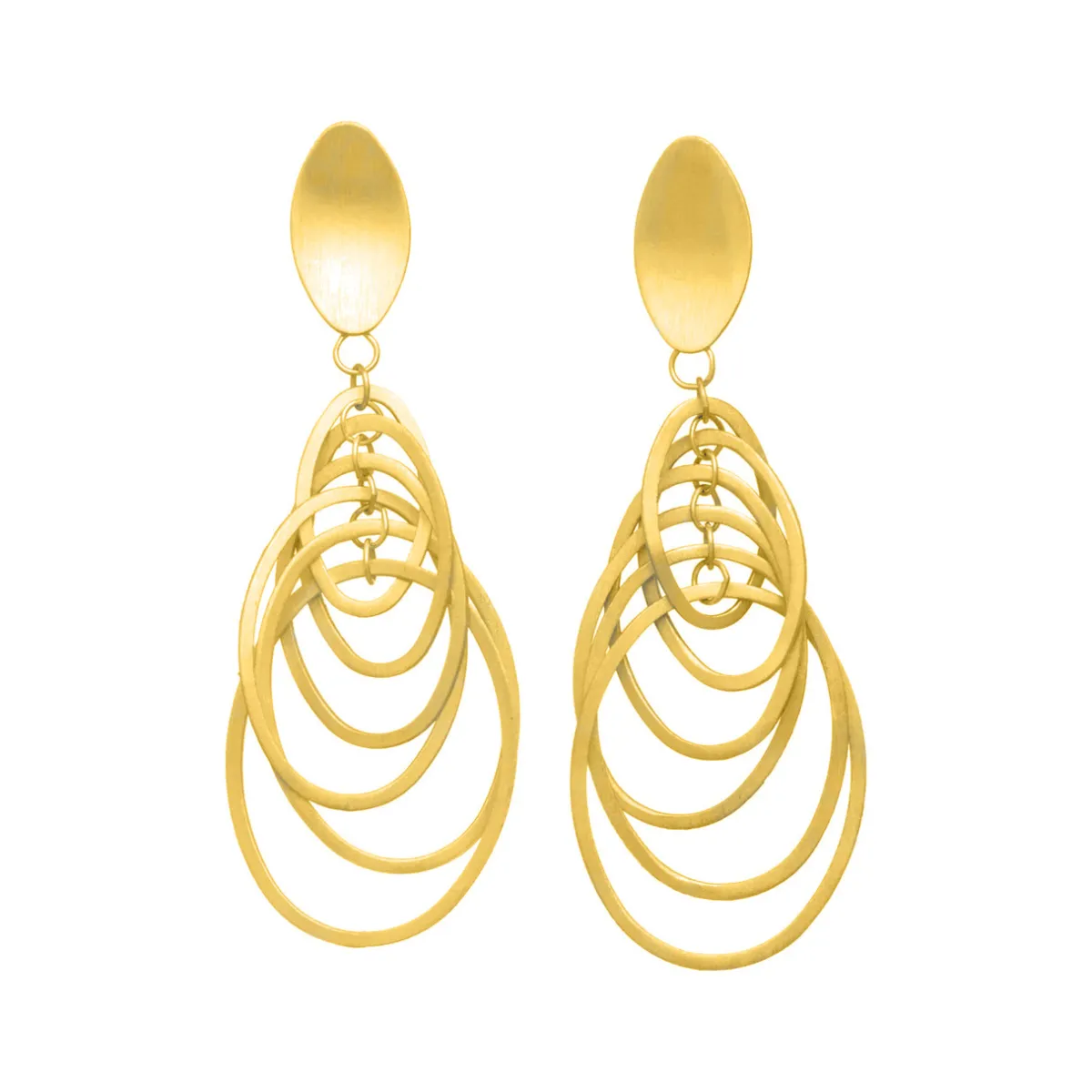 Tomfoolery Gold Harmonious Graduated Oval Drop Earrings Online