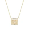 Tomfoolery Gold Heart Postcard Charm Necklace Sale