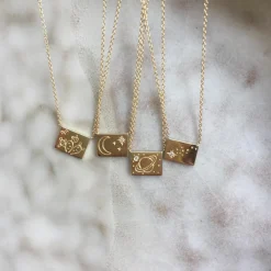 Tomfoolery Gold Heart Postcard Charm Necklace Sale