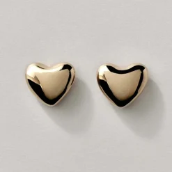 Tomfoolery Gold Heart Studs New