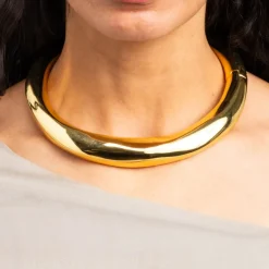 Tomfoolery Gold Hinged Collar Necklace Outlet