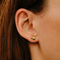 Tomfoolery Gold Large Pebble Studs Fashion