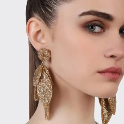 Tomfoolery Gold Leaf Beaded Earrings Outlet
