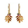 Tomfoolery Gold Leaves & Tourmaline Hook Earrings Discount