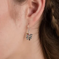 Tomfoolery Gold Leaves & Tourmaline Hook Earrings Discount