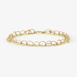 Tomfoolery Gold Lily Chain Link Bracelet New