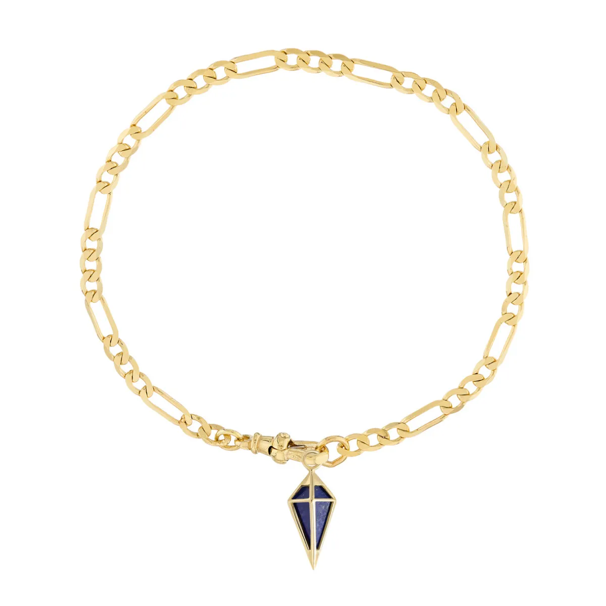 Tomfoolery Gold London Flats Bracelet with Short Lapis Pendulum Best