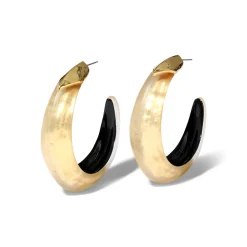 Tomfoolery Gold Luminous Lucite Edged Hoops Outlet