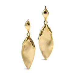 Tomfoolery Gold Luminous Lucite Petal Leverback Drop Earrings Clearance