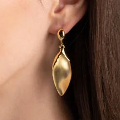 Tomfoolery Gold Luminous Lucite Petal Leverback Drop Earrings Clearance