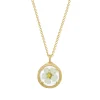 Tomfoolery Gold Mini Glass Floral Necklace in Bridal Wreath Online