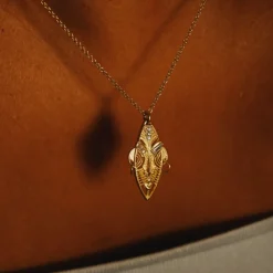 Tomfoolery Gold Moeyama Mask Pendant Outlet