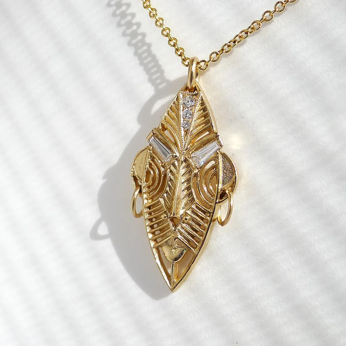 Tomfoolery Gold Moeyama Mask Pendant Outlet