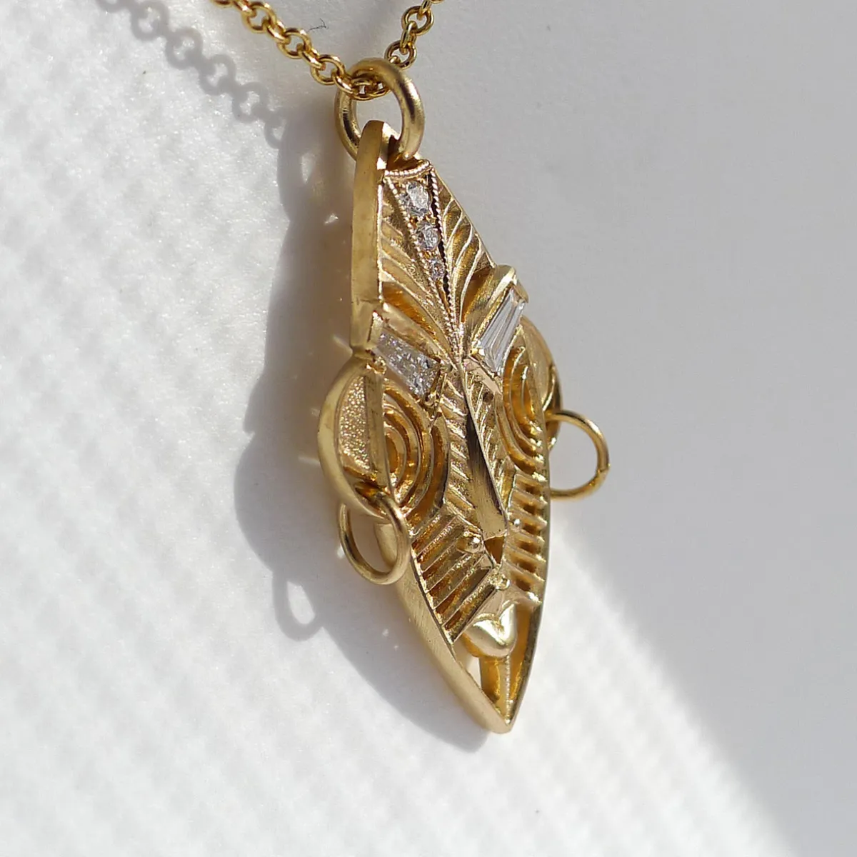 Tomfoolery Gold Moeyama Mask Pendant Outlet