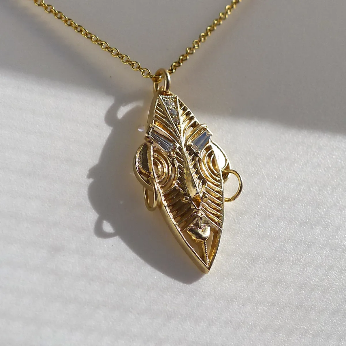 Tomfoolery Gold Moeyama Mask Pendant Outlet