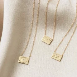 Tomfoolery Gold Moon & Stars Postcard Charm Necklace Fashion