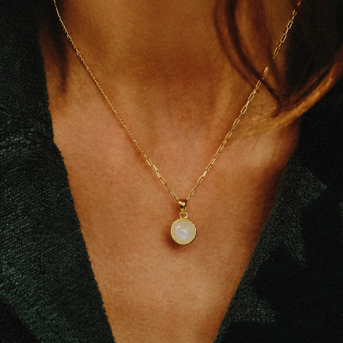 Tomfoolery Gold Moonstone Pendant Hot