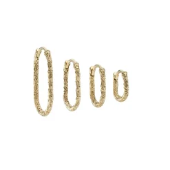 Tomfoolery Gold Oval Engraved Hoop Clearance