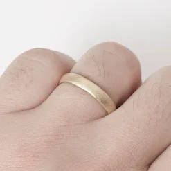 Tomfoolery Gold Oval Section 4mm Wedding Band Discount