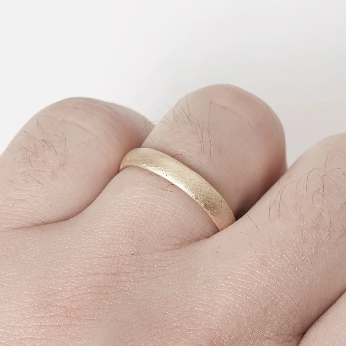 Tomfoolery Gold Oval Section 4mm Wedding Band Discount